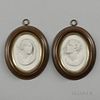 Pair of Wedgwood & Bentley Solid White Jasper Portrait Medallions