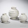 Three Wedgwood Keith Murray Design Moonstone-glazed Vases