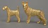 Two 14K gold dog pins. lg. 1in. & 1 1/2in., 31.4 grams