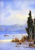 William R Davis Luminist Winter Landscape Painting