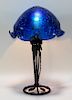 Daum Nancy Art Deco Art Glass & Wrought Iron Lamp