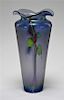 LG Abelman Art Glass Bleeding Heart Flower Vase