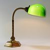 American Emeralite Brass Gooseneck Banker's Lamp