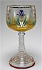 Czech Bohemian Gilt Enamel Painted Glass Goblet