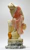 FINE Italian Alabaster Classical Woman Sculpture