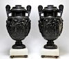 PR 19C. French Neoclassical Bronze Urn Oil Lamps