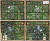 4 LARGE Arts & Crafts Stained Glass Window Panels
