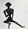 John Risley Steel Wire Rod Nude Dancer Sculpture