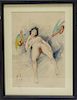 Attrib. Eysel Erotic Watercolor of Laying Woman