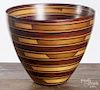 Large wooden bowl by Peter Petrochko, signed on base, 13'' h., 15 1/2'' dia.