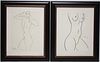 Pair of Female Nude Figure Studies- Prints