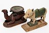 2 Indian Carved Wood Animal Figures
