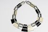 Modernist Acrylic & Silver-Tone Metal Necklace