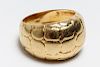 Italian 14K Gold Modernist Textured Ring