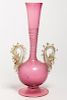 Antique Venetian Salviati Pink Glass Vase