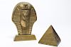 2 Gilt Brass Egyptian Tourist Articles