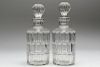 Pair of Hand-Blown Colorless Glass Decanters