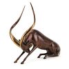 Loet Vanderveen, Dutch (1921) Bronze Sculpture "Stretching Gazelle".