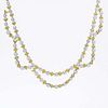 Approx. 15.71 Carat TW Fancy Yellow and White Diamond and 18 Karat Gold Necklace.