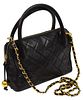 CHANEL BLACK QUILTED LEATHER 2-WAY MINI TOTE