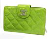 CHANEL GREEN PATENT LEATHER LONG BIFOLD WALLET