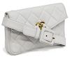 CHANEL WHITE QUILTED LEATHER WAIST PACK IN BOX