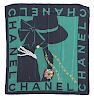 CHANEL SCARF SILHOUETTE OF WOMAN W/ ACCESSORIES