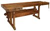 INDUSTRIAL WOOD CRAFTSMAN'S WORK BENCH TABLE