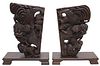 (2) CHINESE CARVED ARCHITECTURAL FIGURAL CORBELS