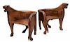 (2) FIGURAL CARVED FULL BODY TEAK LEOPARD CHAIRS