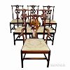 Set of Six Chippendale-style Mahogany Dining Chairs