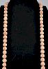 Angel Skin Coral Bead Strand Necklace