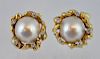 Pr. Mobe Pearl & Diamond Clip Earrings 14kt Gold