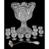 Pairpoint Cut Glass Punch Bowl Set