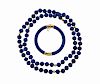 14K Gold Lapis Necklace Bangle Bracelet Set