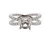 David Yurman Platinum Diamond Crossover Engagement Ring Mounting