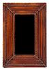 An Embossed Leather and Nailhead Trim Mirror Height 31 1/2 x width 21 1/2 inches.