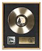 A Gold Record Award, Windows and Walls, Dan Fogelberg, 1984 Height 20 3/4 x width 16 1/2 inches.
