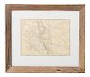 A Decorative Map Height 9 1/4 x width 12 1/4 inches.
