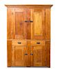 An American Pine Cupboard Height 68 x width 51 x depth 18 3/4 inches.