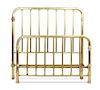 A Brass Bed Height 54 1/2 x width 54 x depth 76 inches.