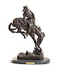 An American Bronze Figural Group Height of bronze 22 inches.
