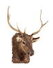 A Taxidermy Elk Shoulder Mount Height 39 inches.