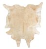 A Cow Hide Rug Length approximately 105 x width 74 inches.