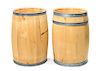 Two Metal Banded Wooden Barrels from the Lodge at Caribou Ranch. Height 17 3/4 inches.