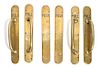 A Set of Brass Push and Pull Door Plates Length 18 inches.