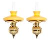 A Pair of American Brass Sconces