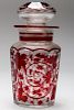 Bohemian Red-Cut-to-Clear Glass Apothecary Jar