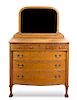 A Victorian Quarter Sawn Oak Dresser with Mirror Height 69 x width 45 1/2 x depth 22 inches.