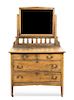 An American Oak Dresser with Mirror Height 69 1/2 x width 42 x depth 20 1/4 inches.